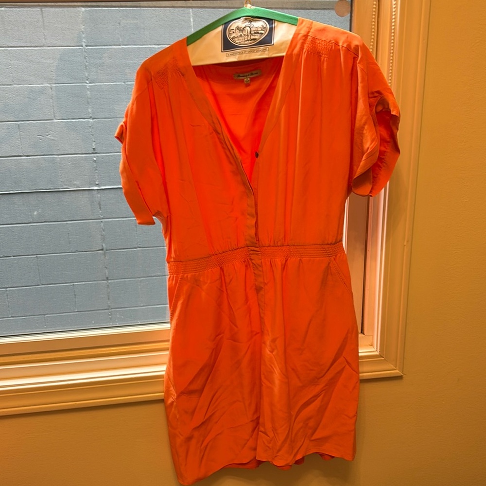 Bright orange dress. Knee length. Size 10